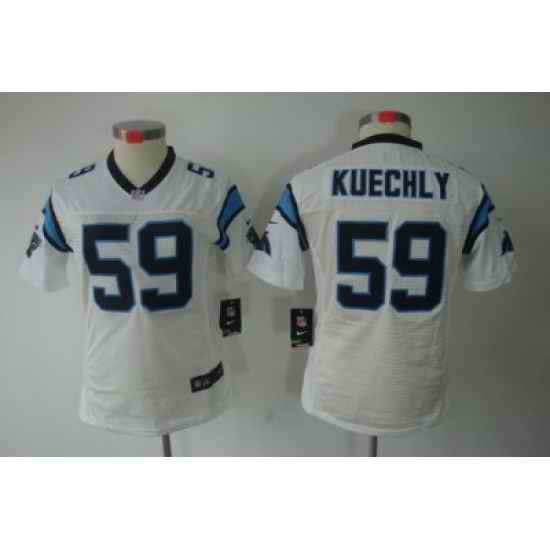 Women Nike Carolina Panthers 59# Kuechly White Color[Women Limited Jerseys]